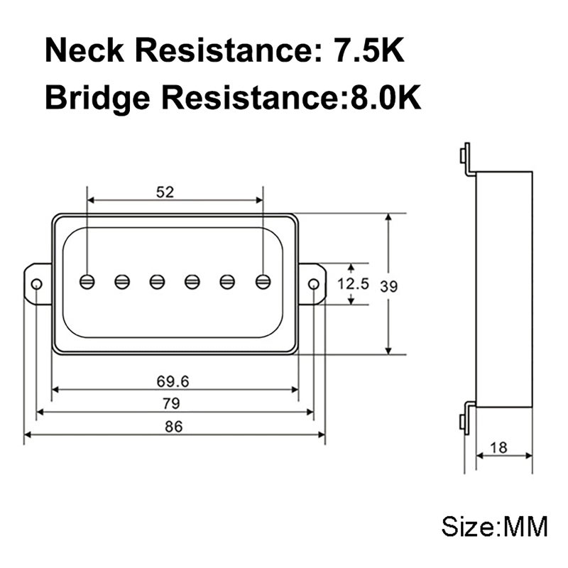 SAPHUE Electric Guitar Pickups Bridge and Neck Set for Les Paul P90 Style Humbucker Size Electric Guitar - Image 5